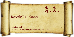 Novák Kada névjegykártya
